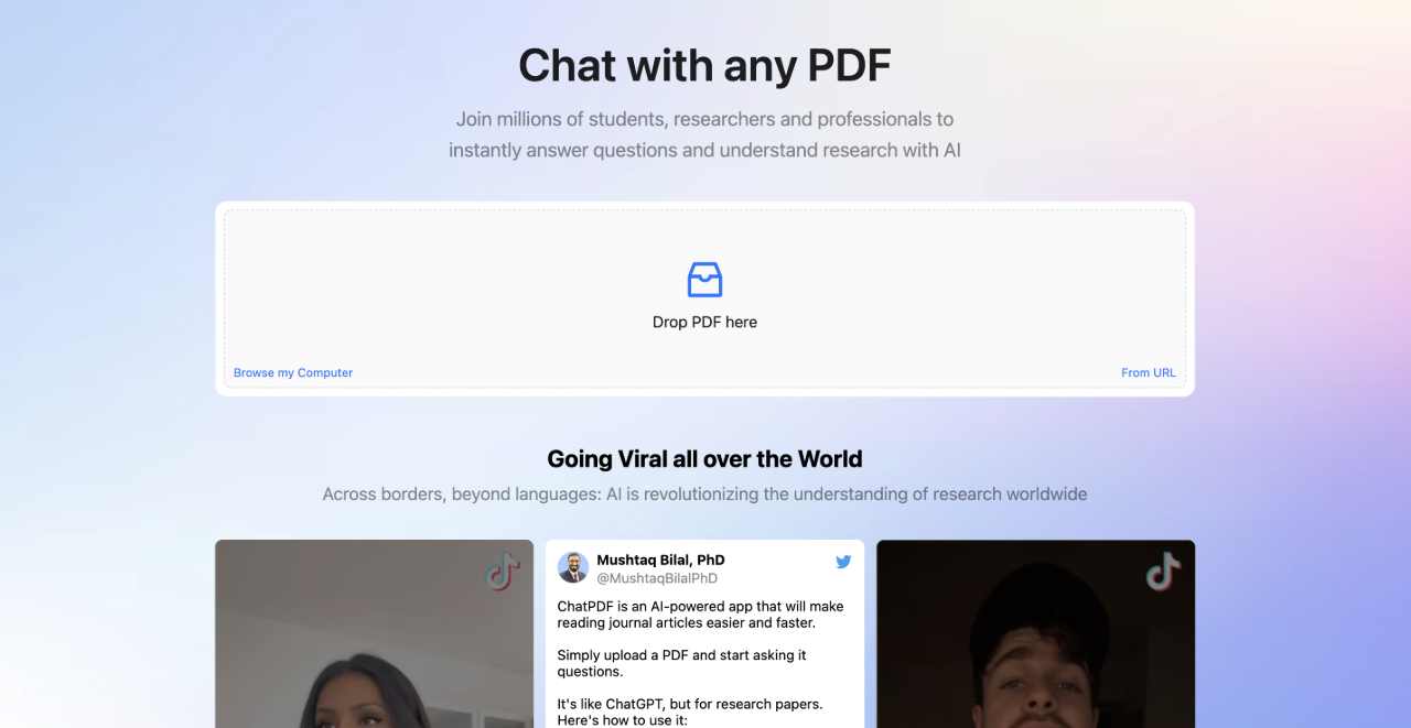 ChatPDF,pdf总结和问题回答工具